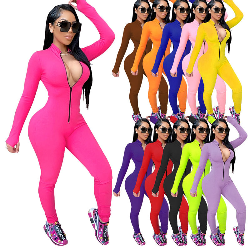 Novos Antibacterial Drop Spring One-Piece Set Equipes Vestuário Desportivo Traje de longa manga Calças de fecho Overalls