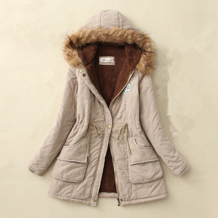 Casaco de inverno grosso casaco de inverno de mulher casaco de parka casaco com revestimento de colarinho quente de pele casaco de lã grosso