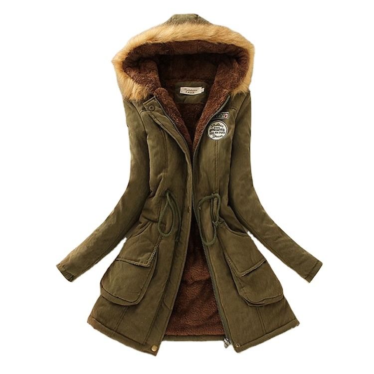Casaco de inverno grosso casaco de inverno de mulher casaco de parka casaco com revestimento de colarinho quente de pele casaco de lã grosso