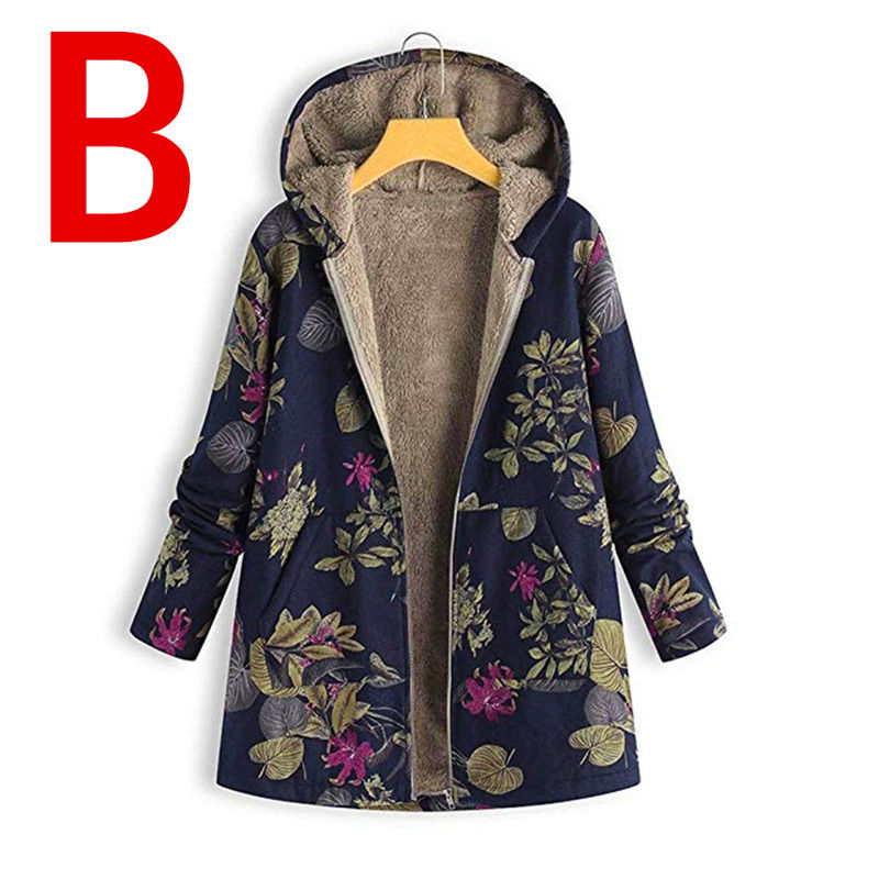Impressão Floral Íntegro Canvas Hoodie Último Velocidade Calor Capa de Mulheres Inverno Jaqueta fina