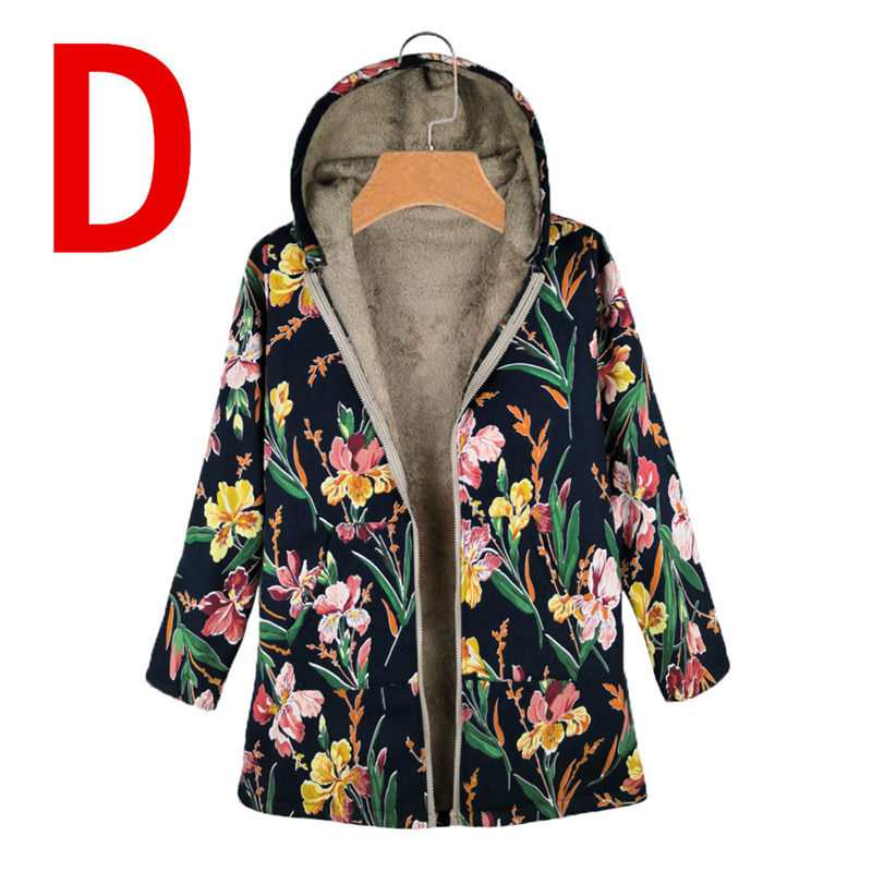 Impressão Floral Íntegro Canvas Hoodie Último Velocidade Calor Capa de Mulheres Inverno Jaqueta fina