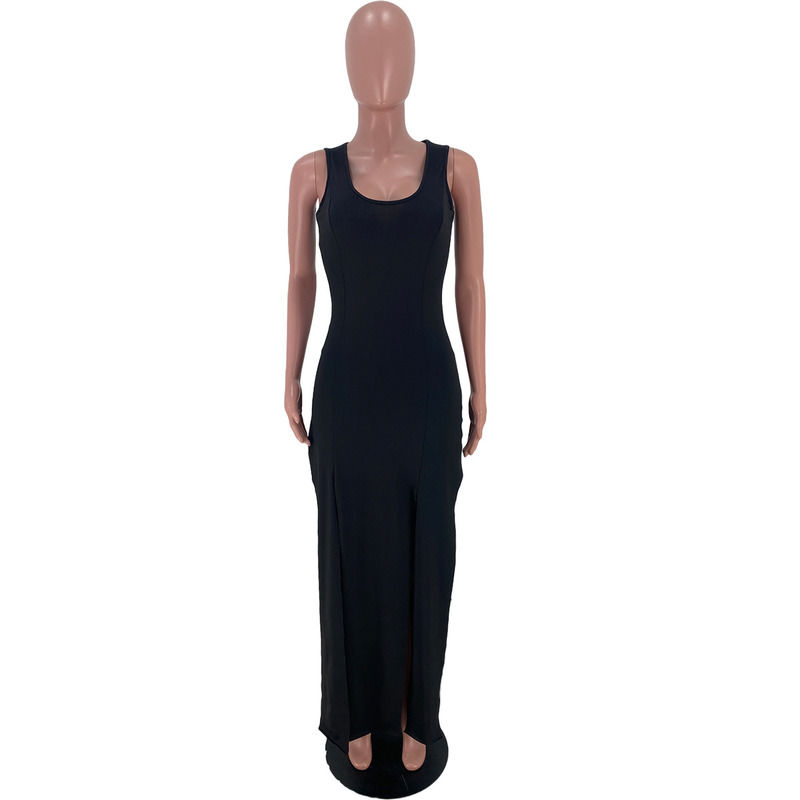 2021 NUEVO Anti-Estático Set de duas peças Vestido elástico de tanque dividido Vestido de verão Shorts Vestido casual sem mangas