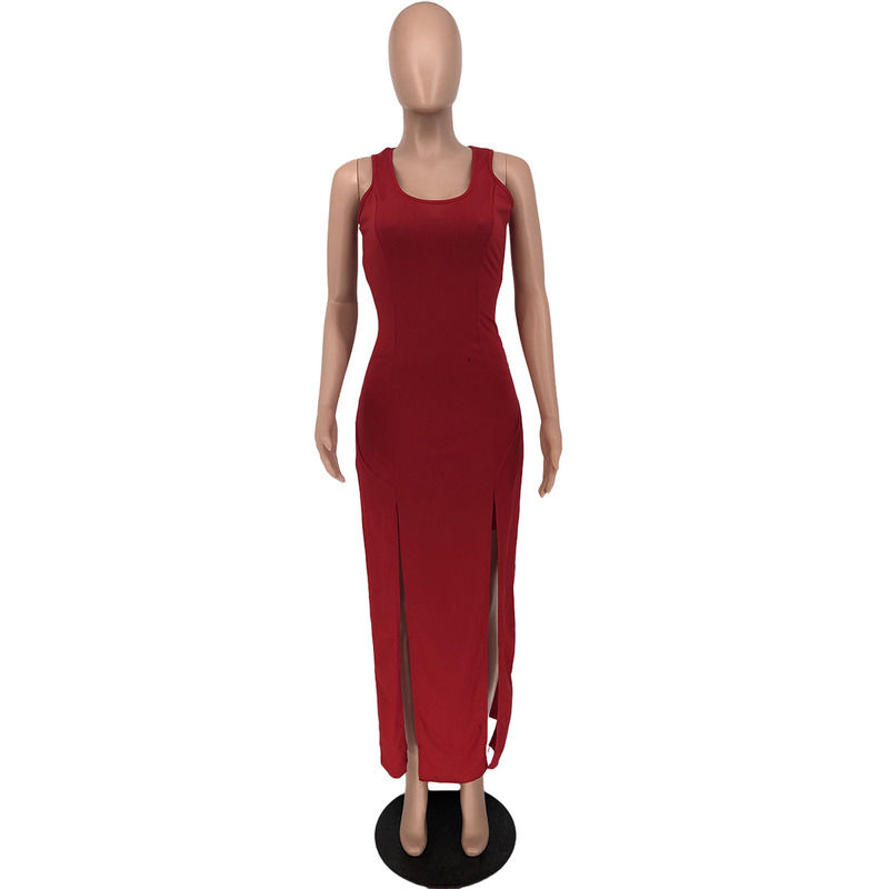 2021 NUEVO Anti-Estático Set de duas peças Vestido elástico de tanque dividido Vestido de verão Shorts Vestido casual sem mangas